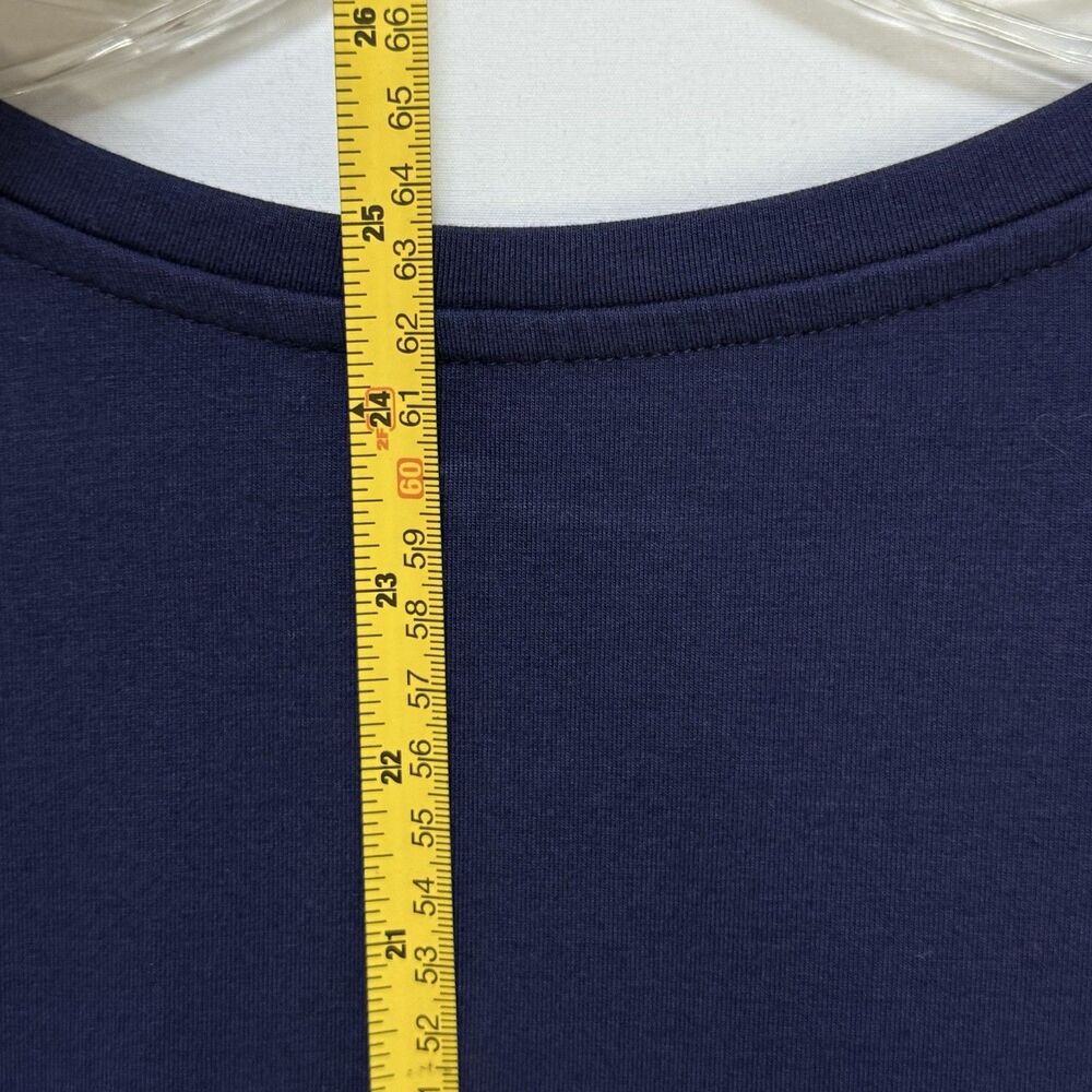 D & Co Essentials Navy Blue V~Neck Short Sleeve T~Shirt Size M - Picture 8 of 9